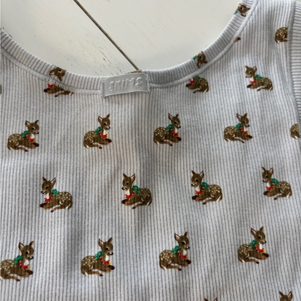Skims Baby Deer Pajamas Boyfriend shorts and Tank New Without Tags size L - Picture 5 of 9